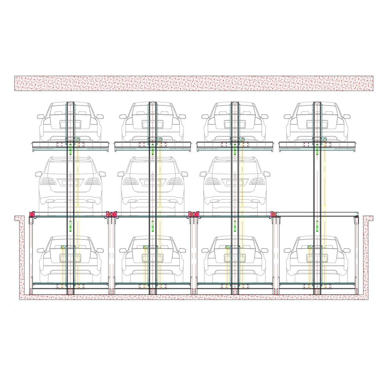 3 Level Hydraulic Stack Parking System