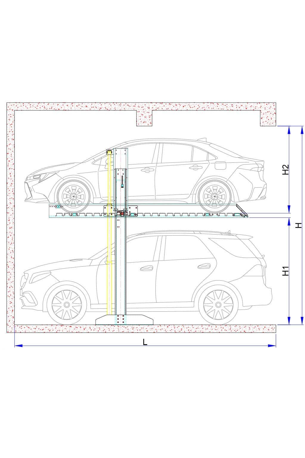 2 Level Hydraulic Stack Parking System HSG1 installation