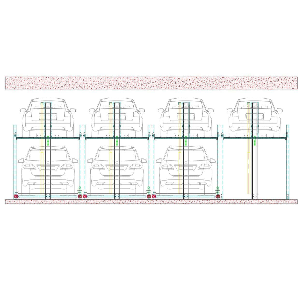 2 Level Hydraulic Stack Parking System